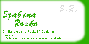 szabina rosko business card